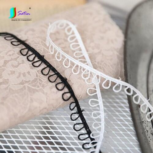 Korea Style Girl Decorate Necklace Lace,Doll Clothes Sew Material Width 10mm White,Black Button Ring Buckle Band Lace A0155L
