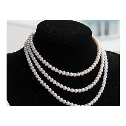 Gorgeous 8-9mm south sea round white pearl necklace 38inch 14K Gold Clasp KKK