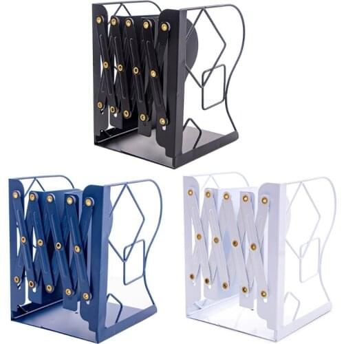 Retractable Book Support Stand Telescopic Metal Bookends Shelf Bookrack Organizer Home School Office Supplies