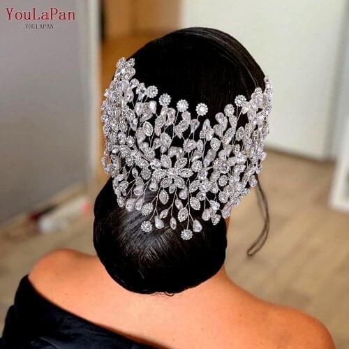YouLaPan HP388 New Style Bridal Tiara Indian Wedding Crown Luxury Bridal Hair Pieces Accessories Rhinestone Headbands Headwear