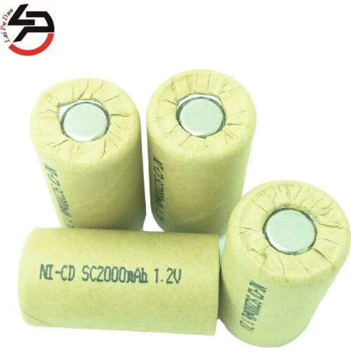 Screwdriver Replacement Battery Cell SC Rechargeable SUB C Batteria NI-CD 2000mAh 1.2V 10A For Hitachi Power Tools 4 Pieces