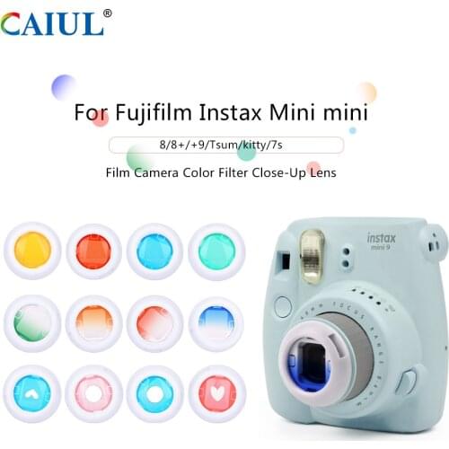 CAIUL Close-Up Lens Self-Portrait Mirror Colorful Filter Magic Lens Set For Fujifilm Instax Mini 8 / 9 Film Camera