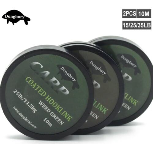 2PCS Coated Carp Fishing Line Coating Hooklink Fishing Hook Leader Quick Sinking Fishing Line for Carp Chod Rigs Tackle Line 10M