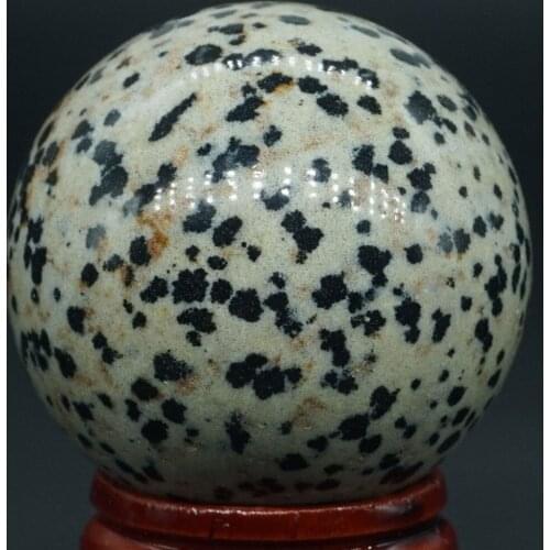 40MM Natural Gemstone Dalmation Jasper Sphere Crystal Ball Reiki Healing Globe Home Decor