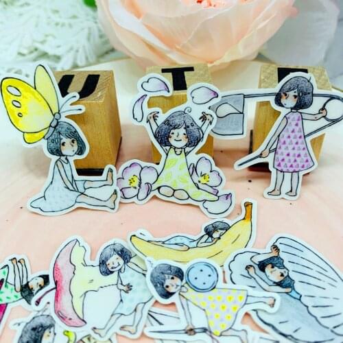 40 pcs Cute girl cartoon for kid homemade book stickers on laptop / decorative scrapbooking/DIY stikcer