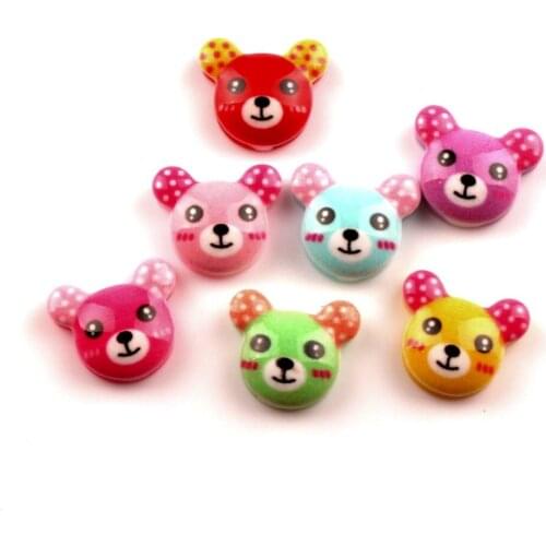50Pcs Mixed Resin Bear Decoration Crafts Beads Flatback Cabochon Scrapbooking For Embellishments Kawaii Diy Accessories