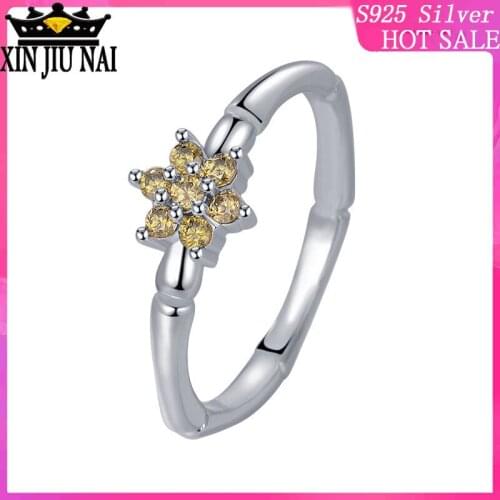925 sterling silver Olive Green Dianthus Couple Ring refers to the female diamond plum bud white gold simple lovely wedding ring
