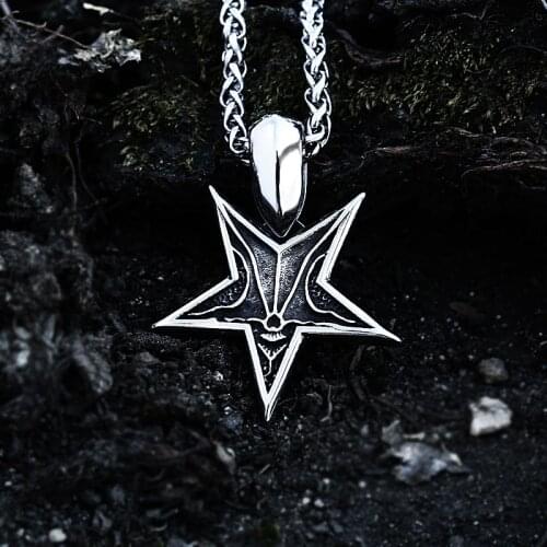 BEIER 316L stainless steel Pentagram Hell Satans Smile Mens Pendant Necklace Fashion Party High Quality Jewelry LLBP8-473P