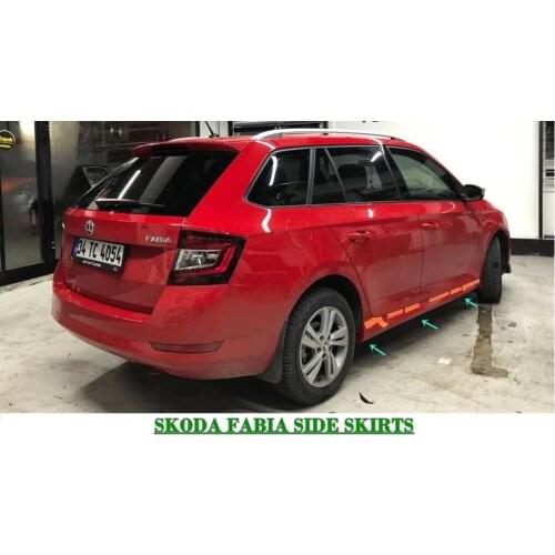 For Skoda Fabia 2014-2020 Side Skirts Attachment Sill Trim Car Styling Auto Accessory Universal Spoiler Mud Flaps Lip Splitter