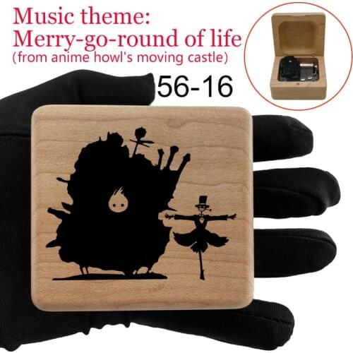 Wooden Merry Go Round of Life wind up Music Box Howls moving castle Birthday Gift For Christmas Valentines day special gifts