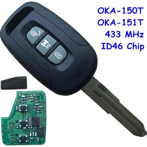 3 Button Remote Key Smart Car Key 433MHz ID46/PCF7936 Chip For Chevrolet Captiva For Opel Antara 2006 2007 2008 2009 Uncut Blade