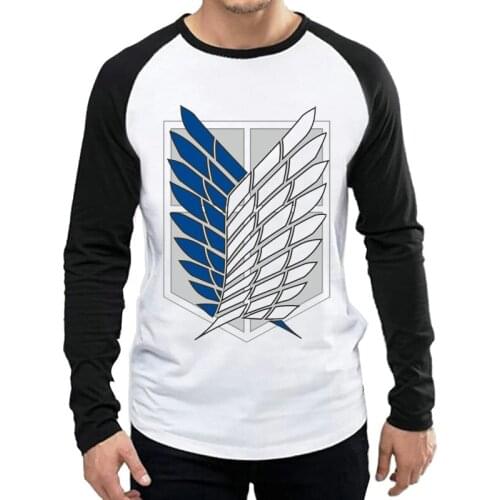 Attack On Titan T Shirt Long Sleeve Mens Trendy Anime Attack On Titan Logo T-shirt Tops Tees tshirt White Full Sleeve Clothes