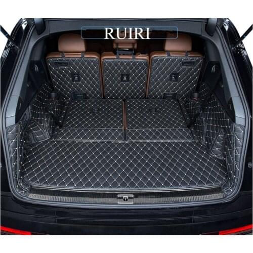 Good quality! Special car trunk mats for Audi Q7 7 seats 2019-2015 waterproof cargo liner mats boot carpets for Audi Q7 2018