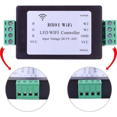 H801 RGBW WiFi LED Controller For RGBW Led Strip Lights DC5-24V Input 4 Channel X 4a Output LED Controller