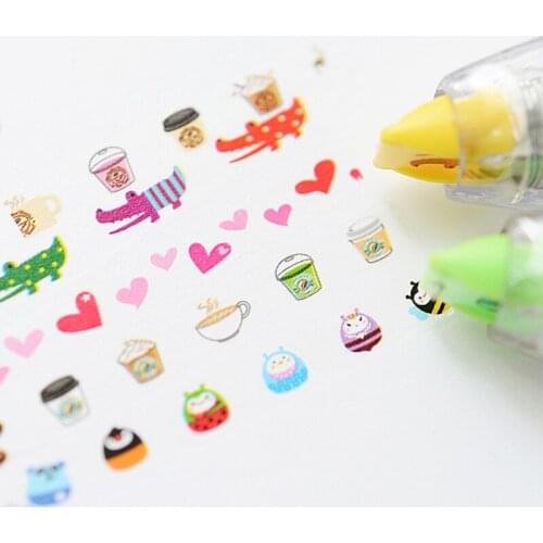 Cute Cat Dog Correction Tape Creative Press Modification Belt Scrapbooking Diary Stickers Kid Gift Stationery School Supply
