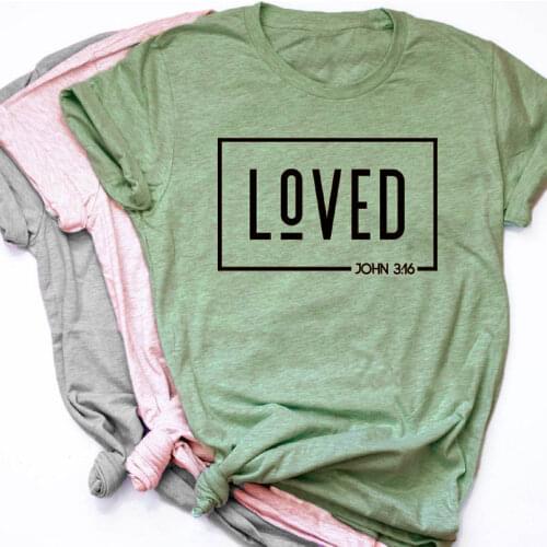 Christian Easter T-Shirt Loved Graphic Hipster Tee Casual Cotton god so loved Christian Jesus Vintage Slogan quote shirts tops