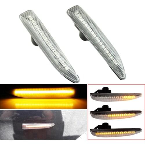 2pcs Car LED Fender Light Dynamic Flowing Sequential Indicator Side Marker Light Turn Signal Lamp For BMW E65 E66 E67 02-08
