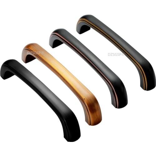 Brass Wardrobe Dresser Handle Cupboard Cabinet Pull Solid Bronze Black Kitchen Drawer Hardware European Fashion House Knob