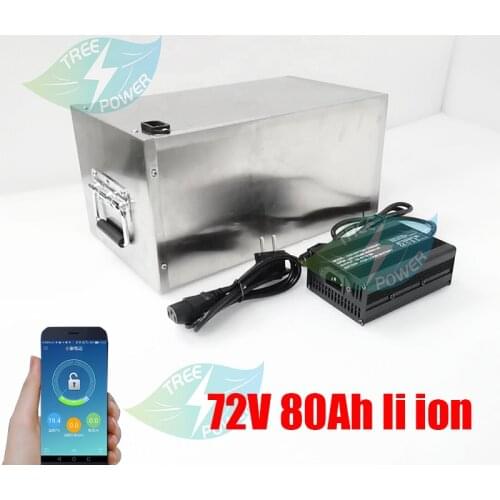 72v 80Ah lithium ion battery li-ion BMS for 6000w 7000w bakfiet bike tricycle Forklift Motocycle EV +10A charger