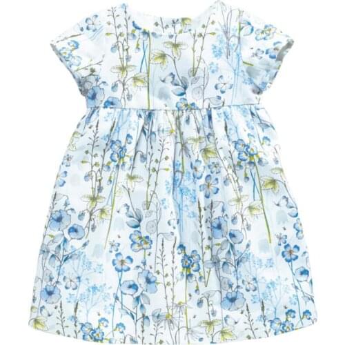 Little maven 2020 new summer baby girls clothes brand dress kids cotton flower print short sleeve dresses S0690