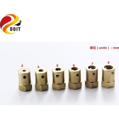Copper Hex Coupling for Robot Car Chassis Copper Connector to Wheel 4wd/2wd Smart Car Motor DIY Smart Car Part for Arduino