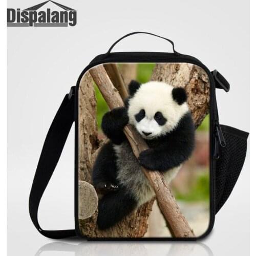 Cute Panda Prints Small Lunch Cooler Bag for Kids School Thermal Food Picnic Keep Warm Insulated Lunch Bag for Women Lunch Box