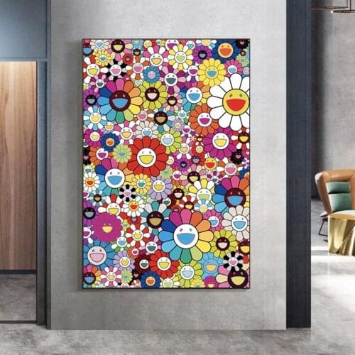 Cartoon Anime Abstract Graffiti Flower Poster Mural Family Bedroom Childrens Room Wall Decoration Canvas Art (no Frame)