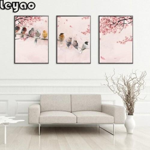 3Pcs/Lot Birds Lover Diy diamond Painting cross stitch Kits diamond embroidery Hand Painted diamond mosaic Wedding Decoration