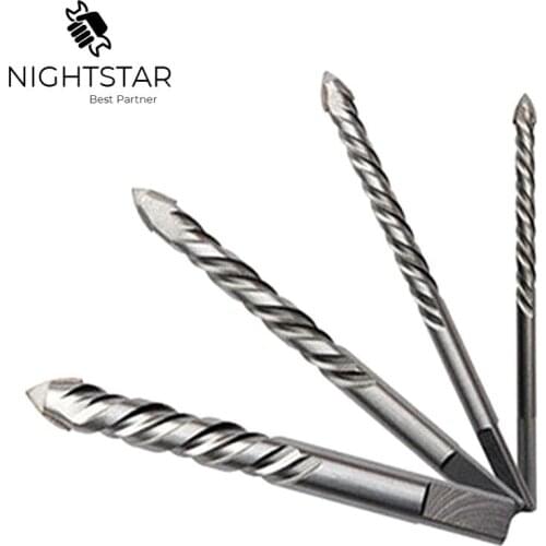 4pcs Drill Bit Tool Set Nickel Plating Round Shank Impact for Wall Cement Alloy Concrete Marble 6mm 8mm 10mm 12mm Diamantes