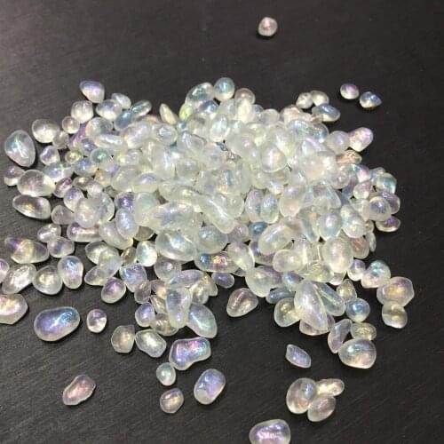Natural quartz crystal gravel stone electroplating angel aura breakstone for decoration
