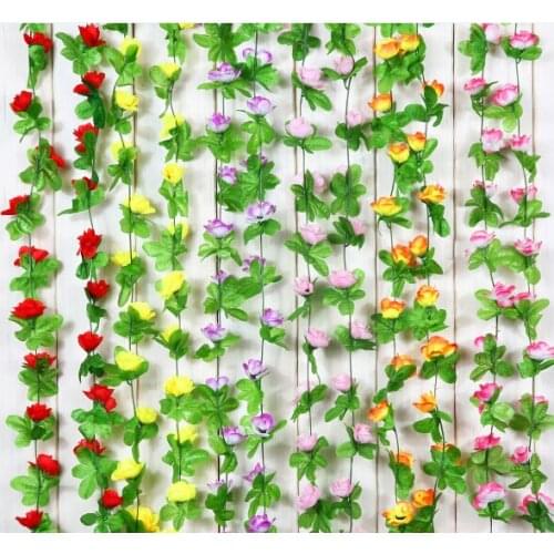 New 2.25M Long Artificial Flower Rose Leaf Vine Ivy Garland Wall Wedding Home Party Garden Decor Flower vine, bouquets, wreaths