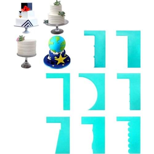 Plastic Contour Cake Scraper Fondant Cream Spatula Edge Smoother Kitchen Cake Pastry Mold Baking Decorating Tools