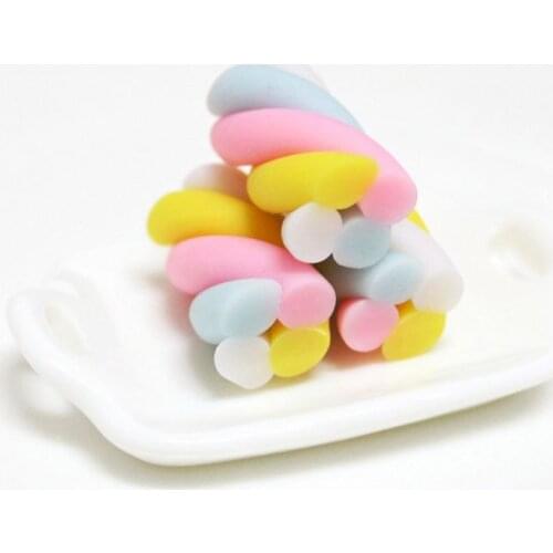 10pcs Resin Marshmallow Slime Beads Mud Filler Inlay Sweets Toys For Foam Slime Cloud Slime Accessories DIY Material Decoration