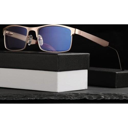 Presbyopic Glasses Progressive Multifocal Reading Glasses Men Anti Blue Light Alloy Business Presbyopic Glasses Gafas De Lectura