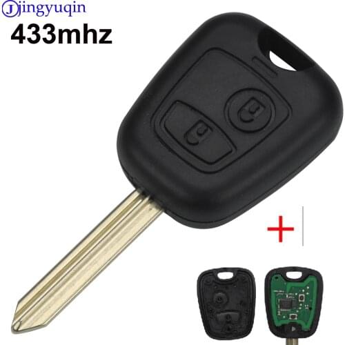 Jingyuqin 2 Buttons Remote Car Key 433mhz for Peugeot Partner Expert Boxer SX9 For Citroen Elysee Car Key Shell Case Styling