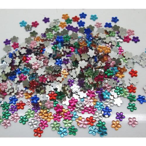 1000Pcs Mixed Acrylic Flower Decoration Crafts Cabochon Scrapbooking Embellishments Flatback Nail Art Garment Beads DIY