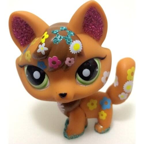 Real rare pet shop lps toy stand small short hair cat pink black old primitive dog dachshund shepherd great dane children toys