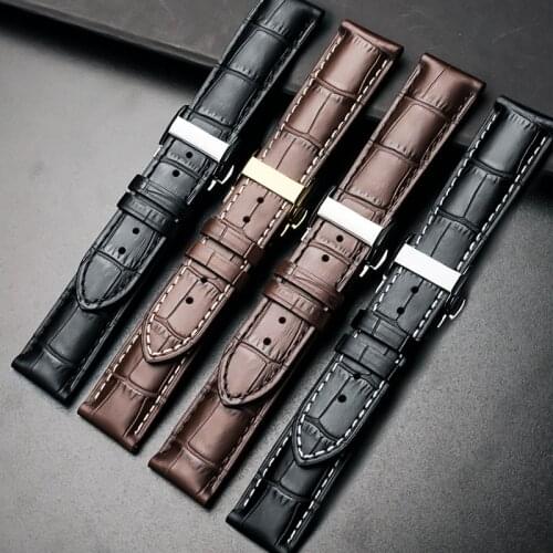 Calf Genuine Watch Band Cow Leather Watch Strap for Longines Series Replacement Accessories Wristband Belt Leather Watch Strap