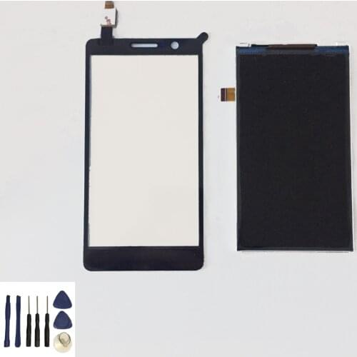 For Lenovo A536 Black / White Touch Screen Panel Digitizer Sensor Glass + LCD Display Monitor Panel Module + Free Tools