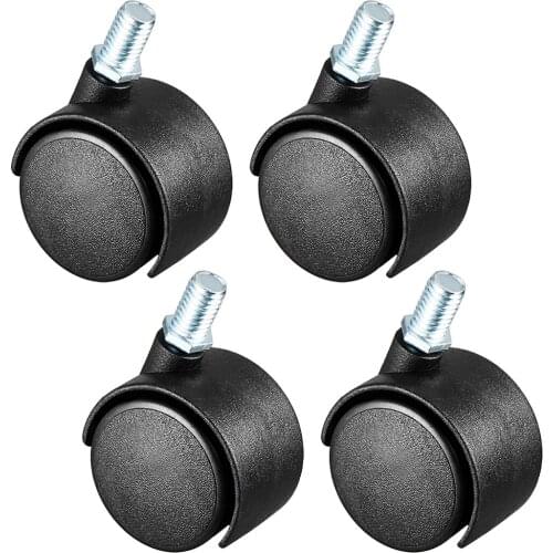 Uxcell Swivel Casters 1.5 Inch Nylon 360 Degree M8 x 13mm Threaded Caster Wheels for Furniture Chair , 4 Pcs