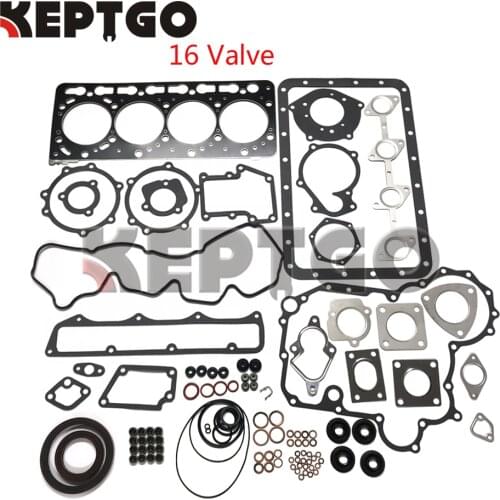 V3300-DI V3300 Engine Gasket Set (16 Valve Stems) for Kubota Excavator Generator