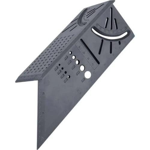 WENXING Woodworking 3D Mitre Angle Measuring Square Size Measure Tool Angle Ruler Hole-Positioning Gauge 45/90 Degree T Ruler