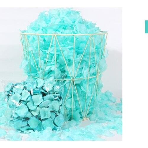 1bag/pack Light Blue Artificial Rose Petals Non-woven Fake Flower Wedding Decoration Proposal Birthday Stage Layout Hand Flower