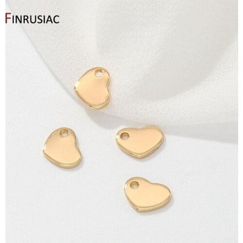 14K Gold Plated Small Mini Heart Charm Pendants For DIY Earrings Necklaces Jewellery Making Accessories