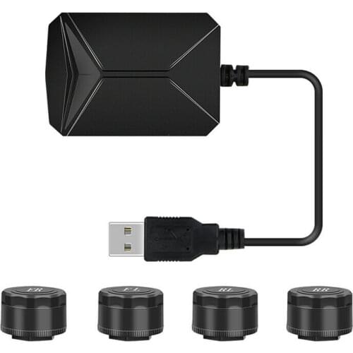 Car Android USB TPMS Tire Pressure Monitoring System Spare Tyre Internal External Sensor for Radio DVD Player Temperature Alarm