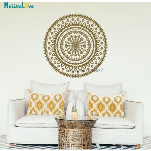 Large Flower Design Lotus Mandala Decal Bedroom Living Room Window Yoga Studio Wall Art Decor Removable Vinyl Wall Sticker BB930