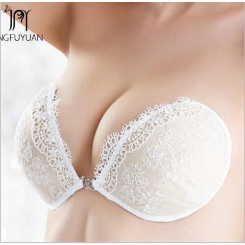 Invisible Bra For Wedding Dresses Lace Design Push Up Bra Self Adhesive Strapless Bras Soft Women Underwear Lace Decor Bra