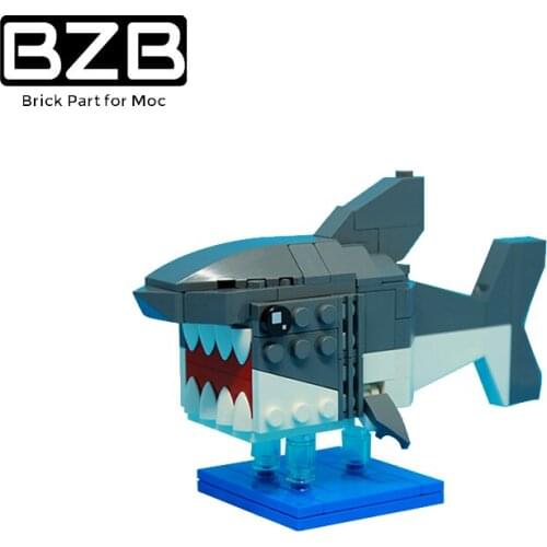 BZB MOC 33188 Deep Sea Giant Tooth Monster Billy Bay Shark Animal Creative Building Block Model Kids Boys DIY Toys Best Gifts
