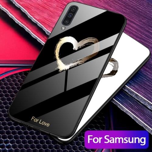For Samsung A50 Case Tempered Glass Phone Case Cover For Samsung Galaxy A50 A 50 2019 A505 A505F SM-A505FN Love Case