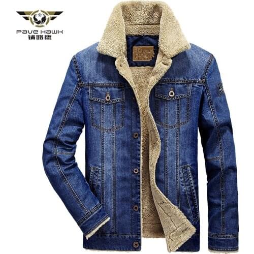Denim Jacket Men Winter Wool Liner Warm Men Thick Fleece Jackets Brand Outwear Jeans Coats Male Cowboy Jacket Plus Size 6XL